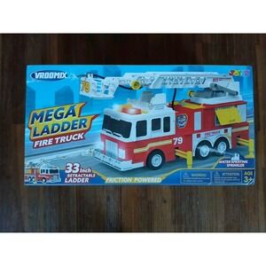 Ladder Fire Truck Toy for Kids 3+ - Lights, Sirens, Hose, Pump